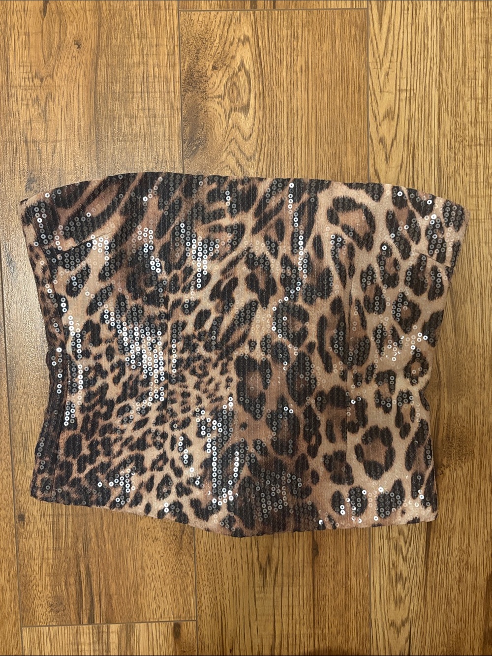 White Fox Leopard Bustier Top